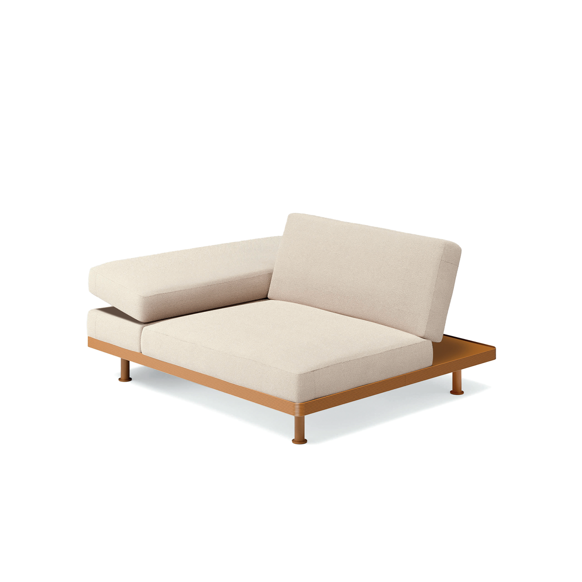 Unduetre Armchair with Adjustable Backrest and Right Armrest 140 x 120 x 36 cm (1201BD)
