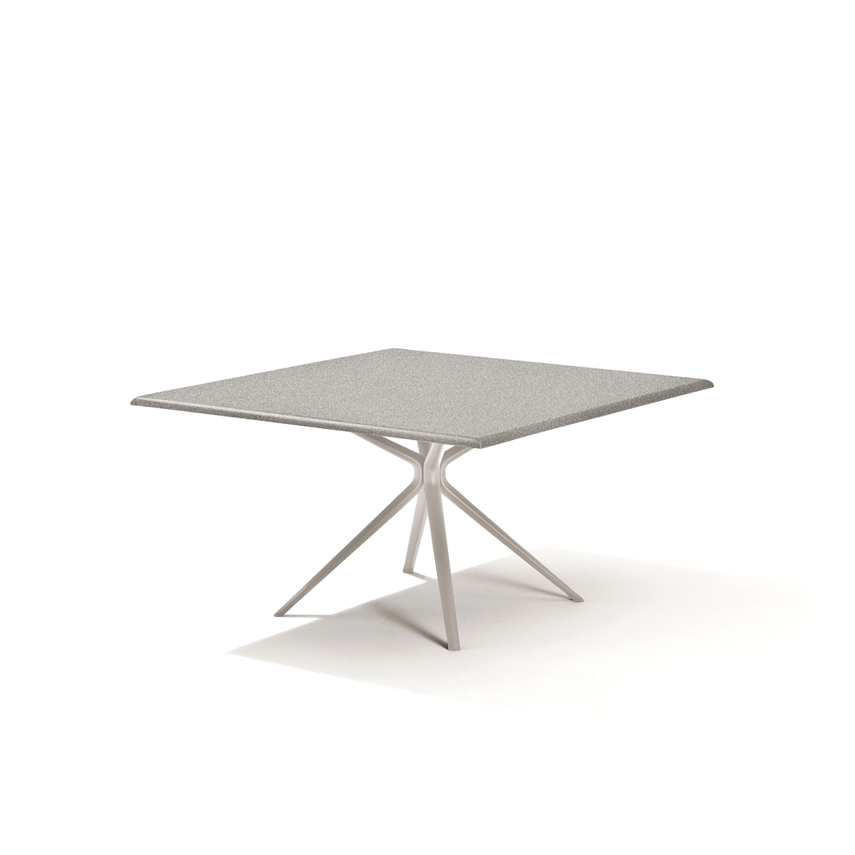 Moai Dining Table with Speckled Aluminium Top 140 x 140 x 74 cm