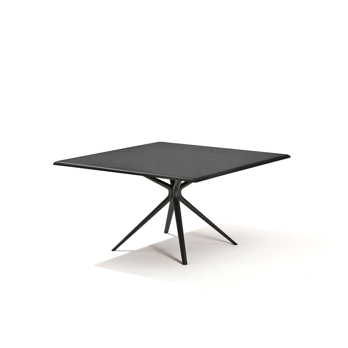 Moai Dining Table with Speckled Aluminium Top 140 x 140 x 74 cm