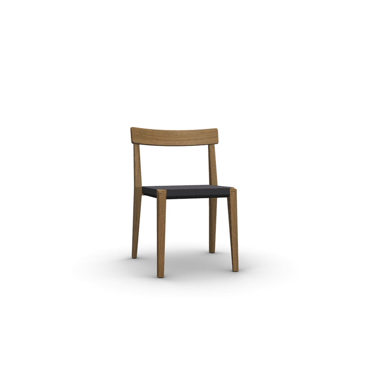 Roda Teka Dining Chair, stackable teak outdoor dining chair with Batyline seat