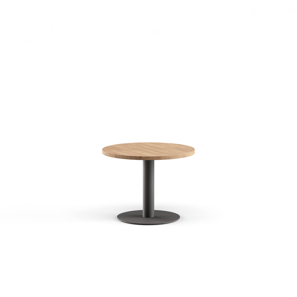 Greenwich Cocktail Table Pedestal Base Teak Top 80 dia x 61 cm