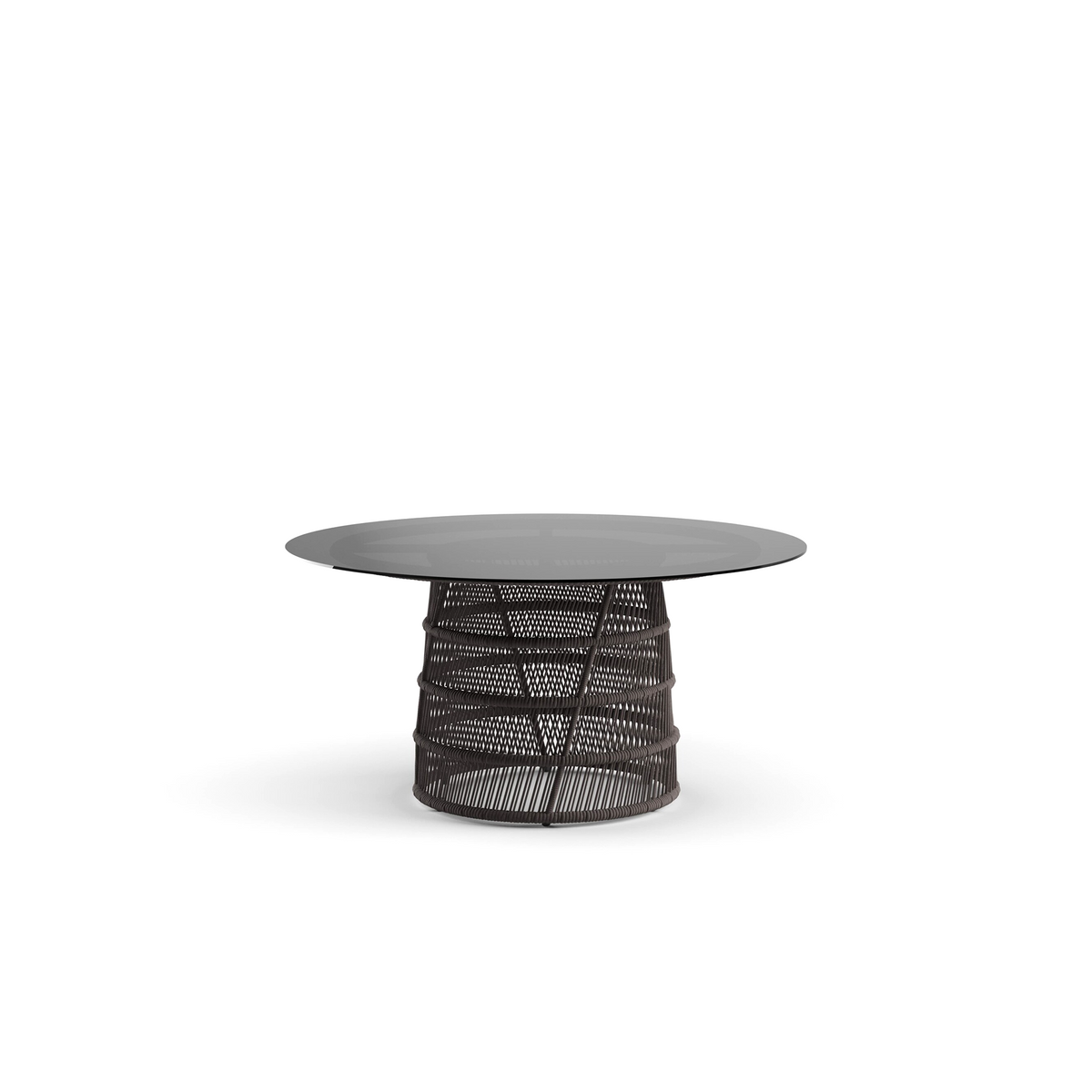 Cuff Dining Table with Glass Top 137.4 dia x 77 cm