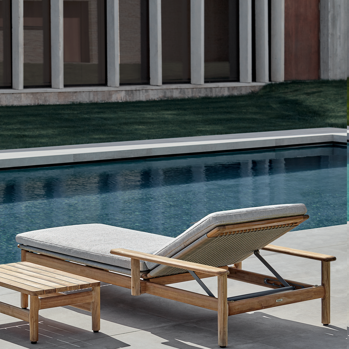 Montauk Chaise with Arm Woven Teak