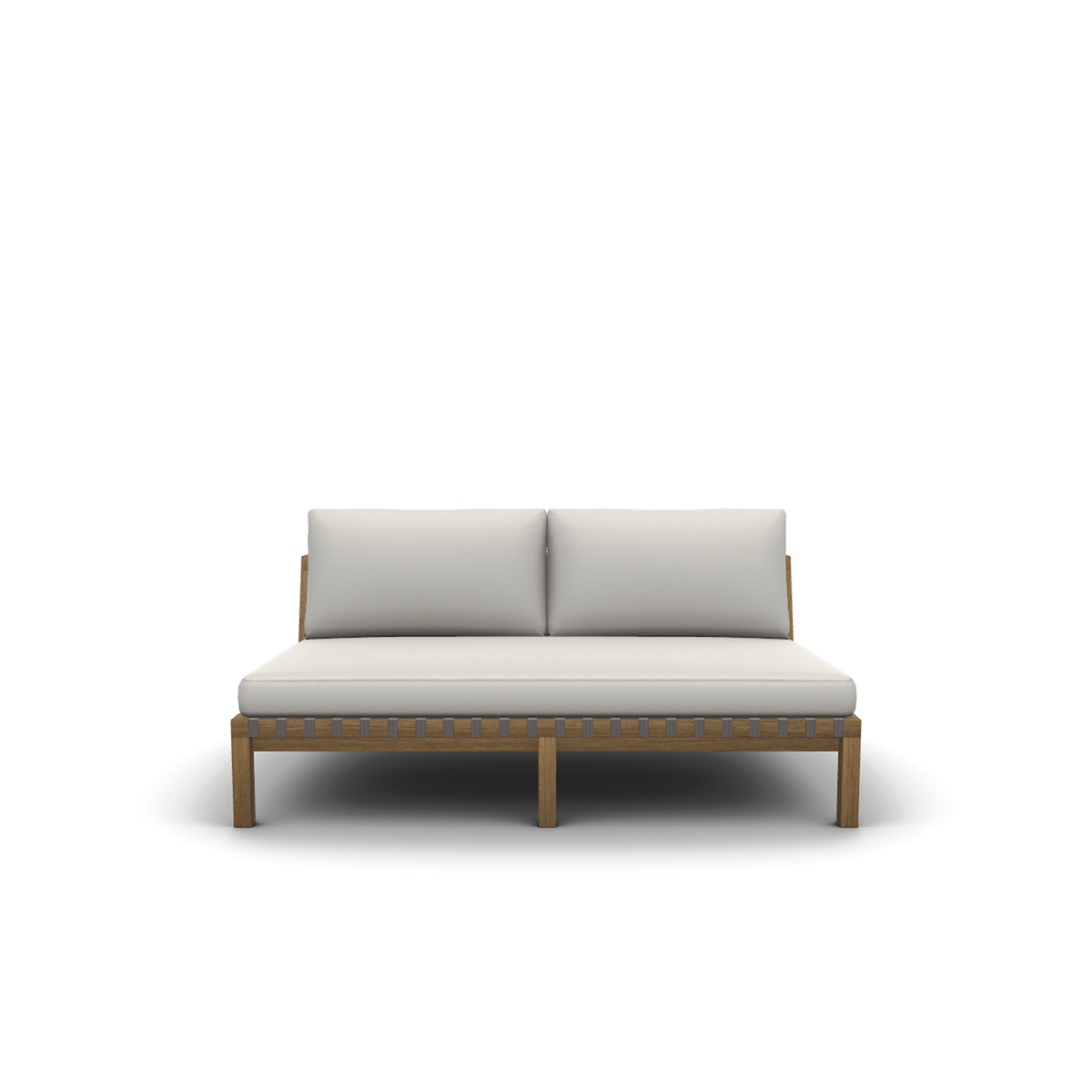 Roda Network Central Module in teak with woven belts
