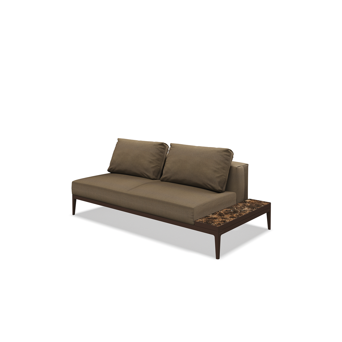Grid Modular Right End Table Unit Ceramic