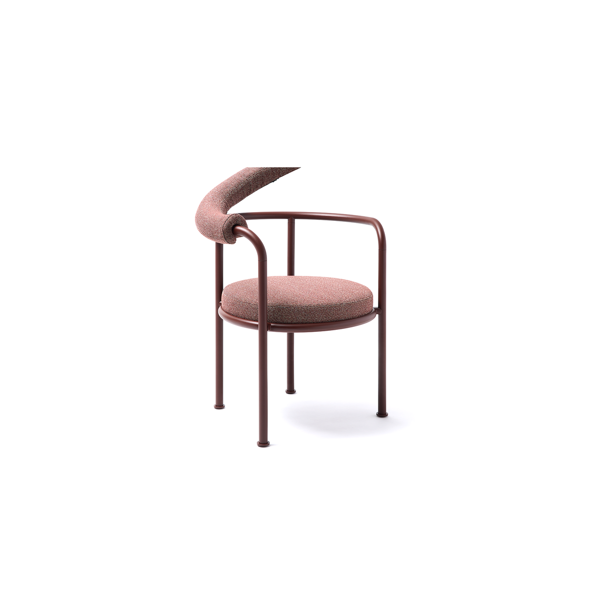 Roe Dining Armchair with Removable Seat and Cylindrical Cushions and Covers