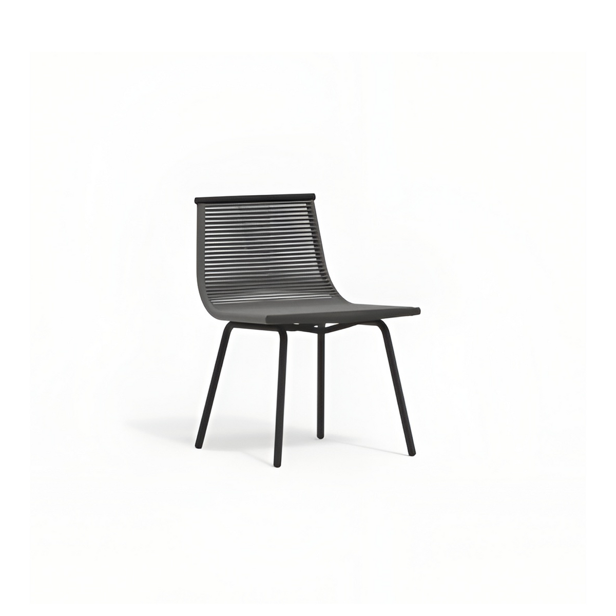 Roda Laze Dining Chair, cord dining chair in powder coated stainless steel