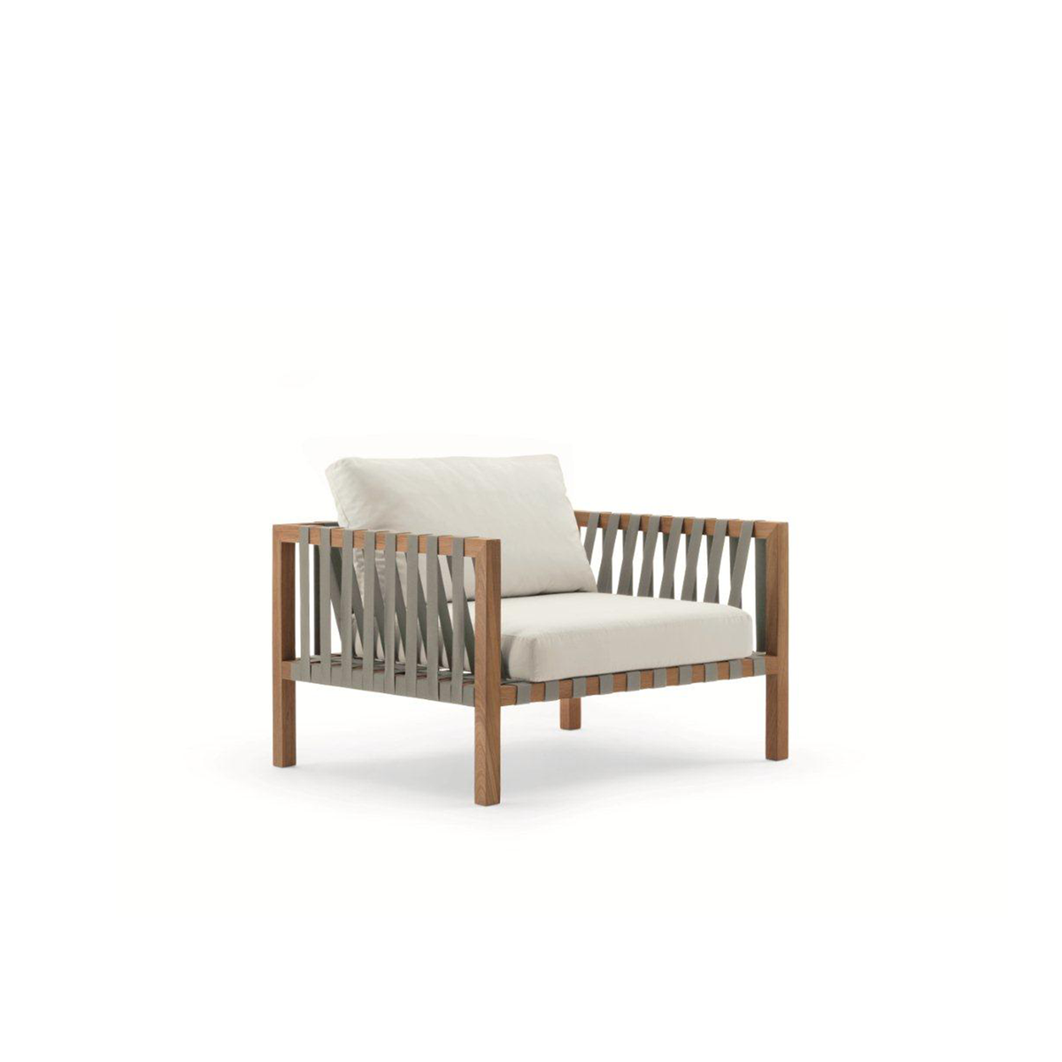 Roda Mistral 1 Seater Sofa 101, teak 1 seater sofa with woven belts