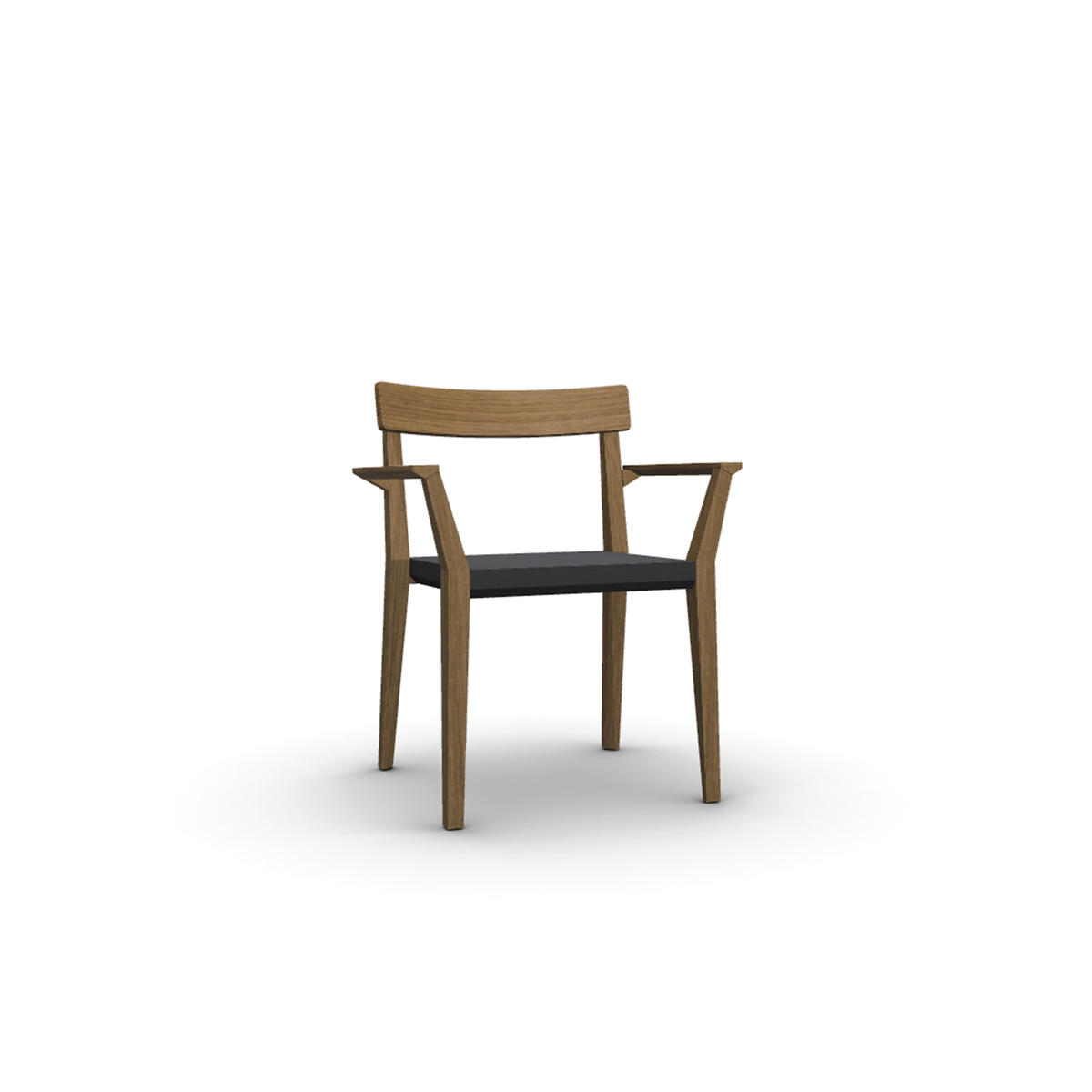 Roda Teka Dining Armchair, stackable teak outdoor dining armchair with Batyline seat