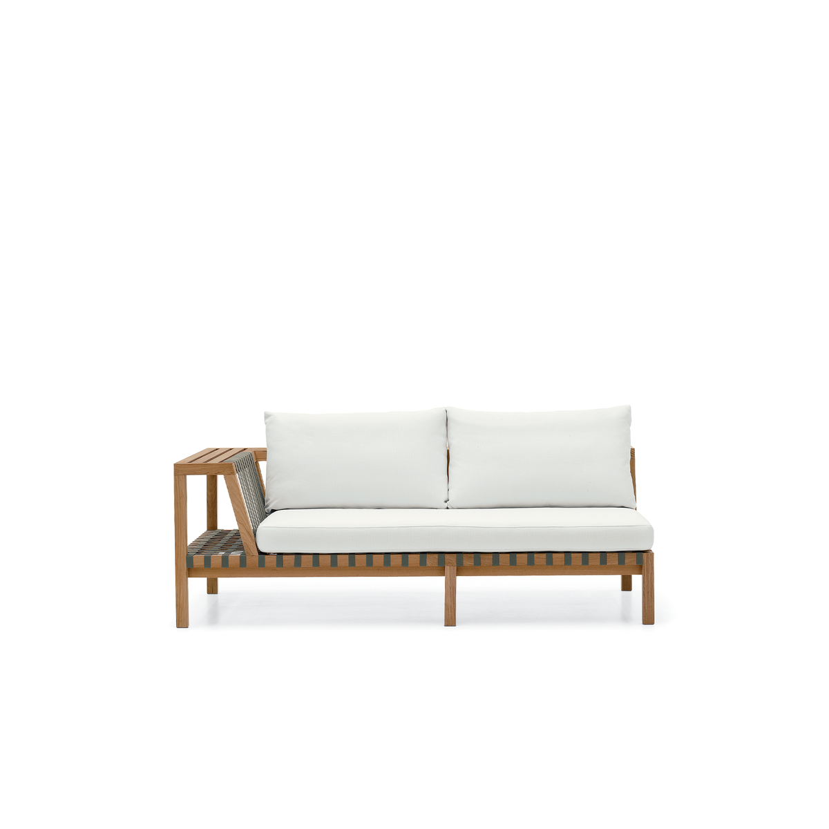 Roda Network Right Module in teak with woven belts