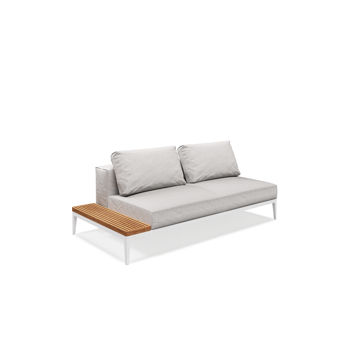 Grid Modular Left End Table Unit Teak