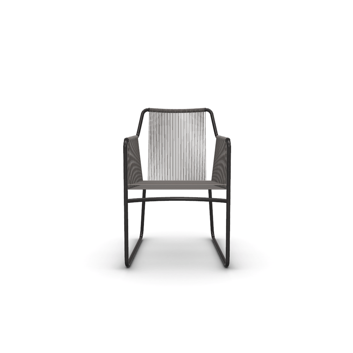 Roda Harp Dining Armchair Cord 3 mm, dining armchair with 3 mm cord in powder coated stainless steel