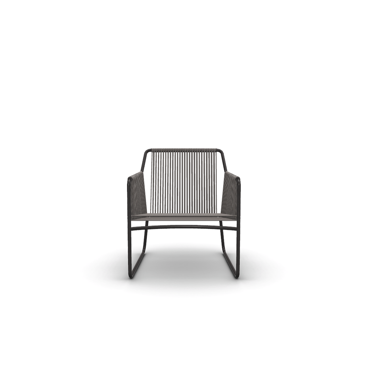 Roda Harp Lounge Chair Cord 7 mm, lounge chair with 7 mm cord in powder coated stainless steel