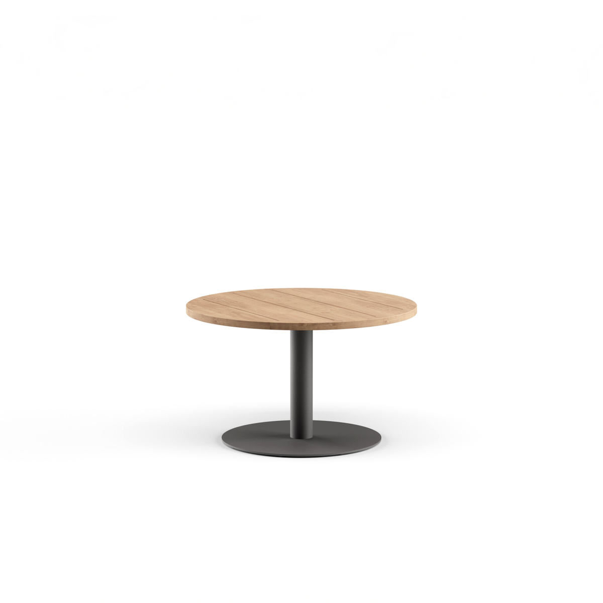 Greenwich Cocktail Table Pedestal Base Teak Top 102 dia x 61 cm