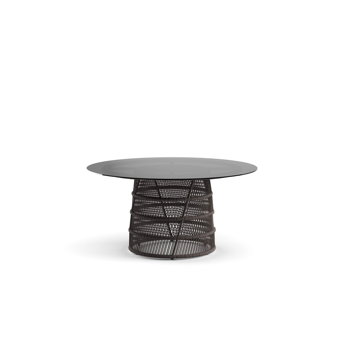 Cuff Dining Table with Glass Top 152 dia x 77 cm