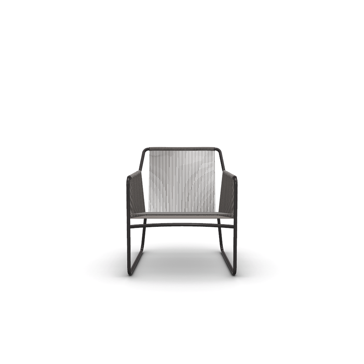 Roda Harp Lounge Chair Cord 3 mm, lounge chair with 3 mm cord in powder coated stainless steel