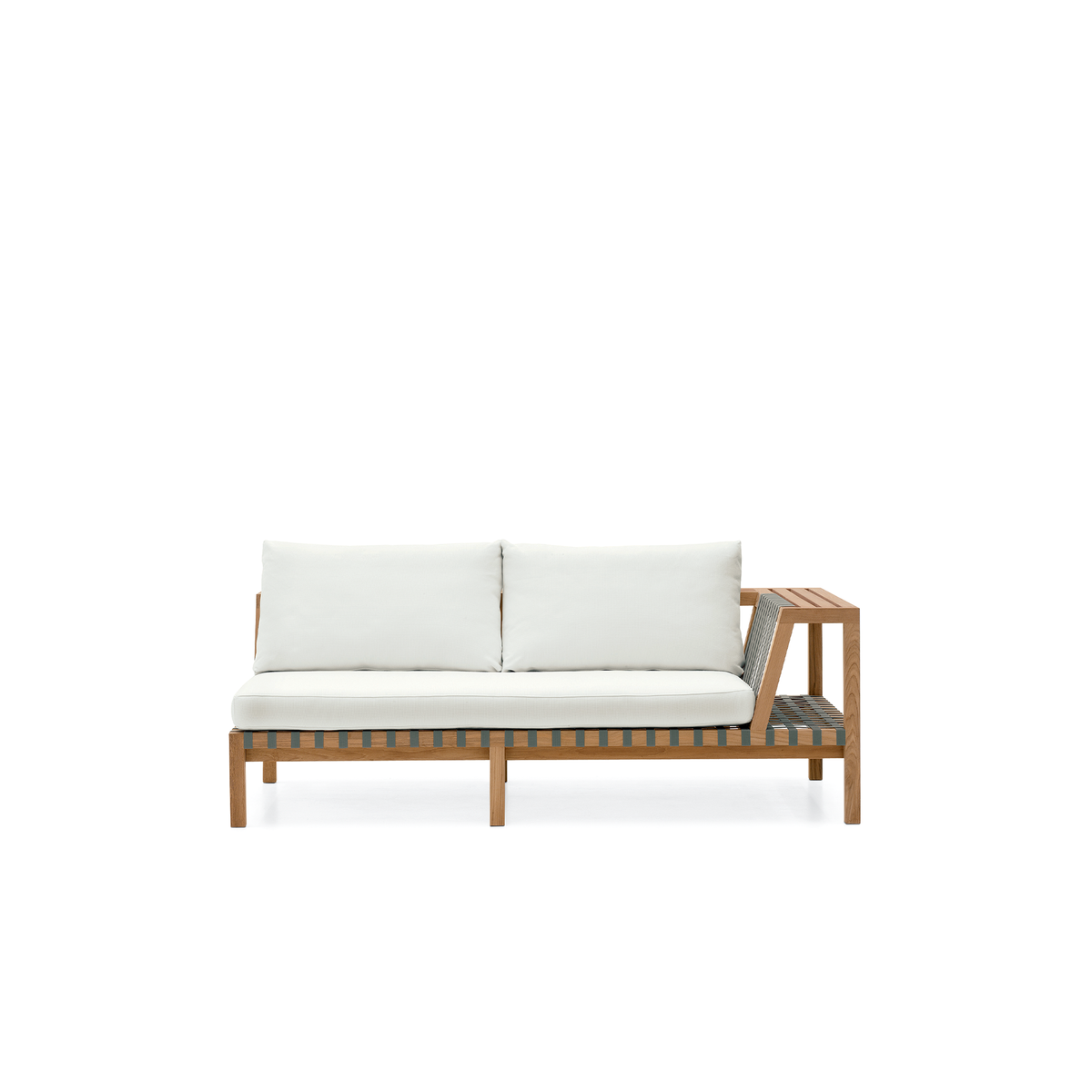 Roda Network Left Module in teak with woven belts