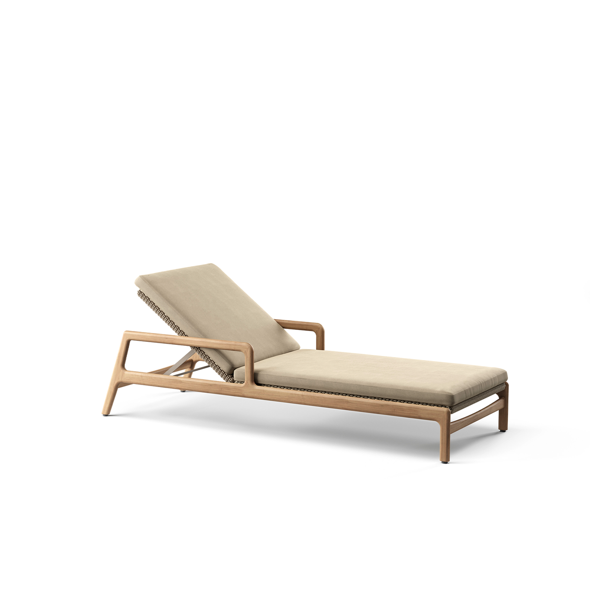 Morellino Chaise with Arm Teak