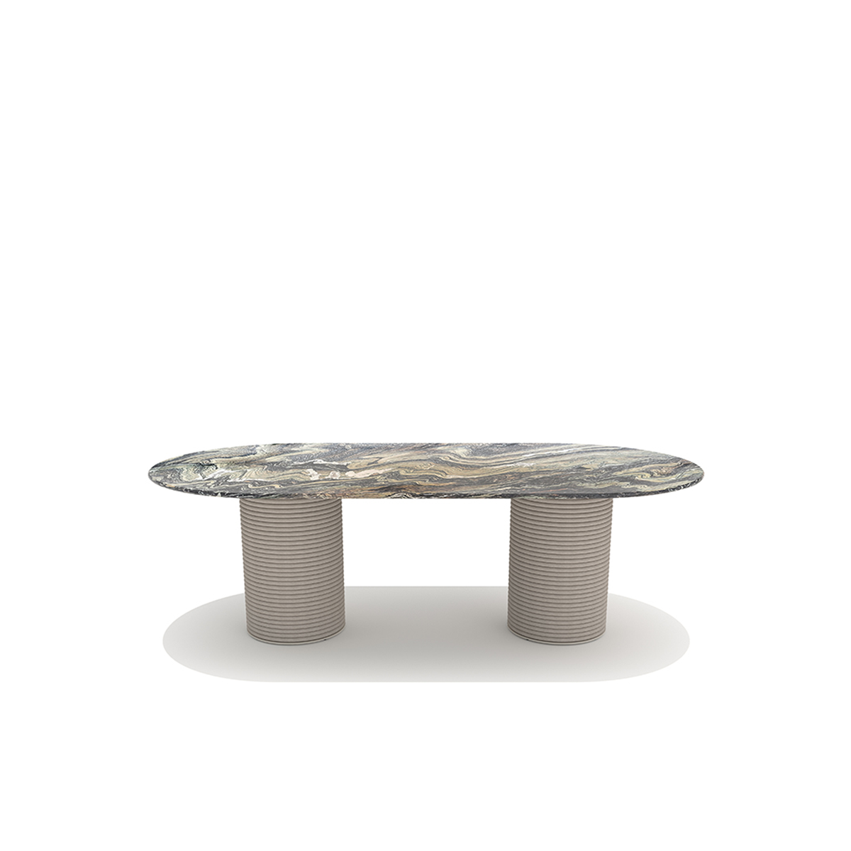 Patio Dining Table with Stone Top 240 x 120 x 72 cm