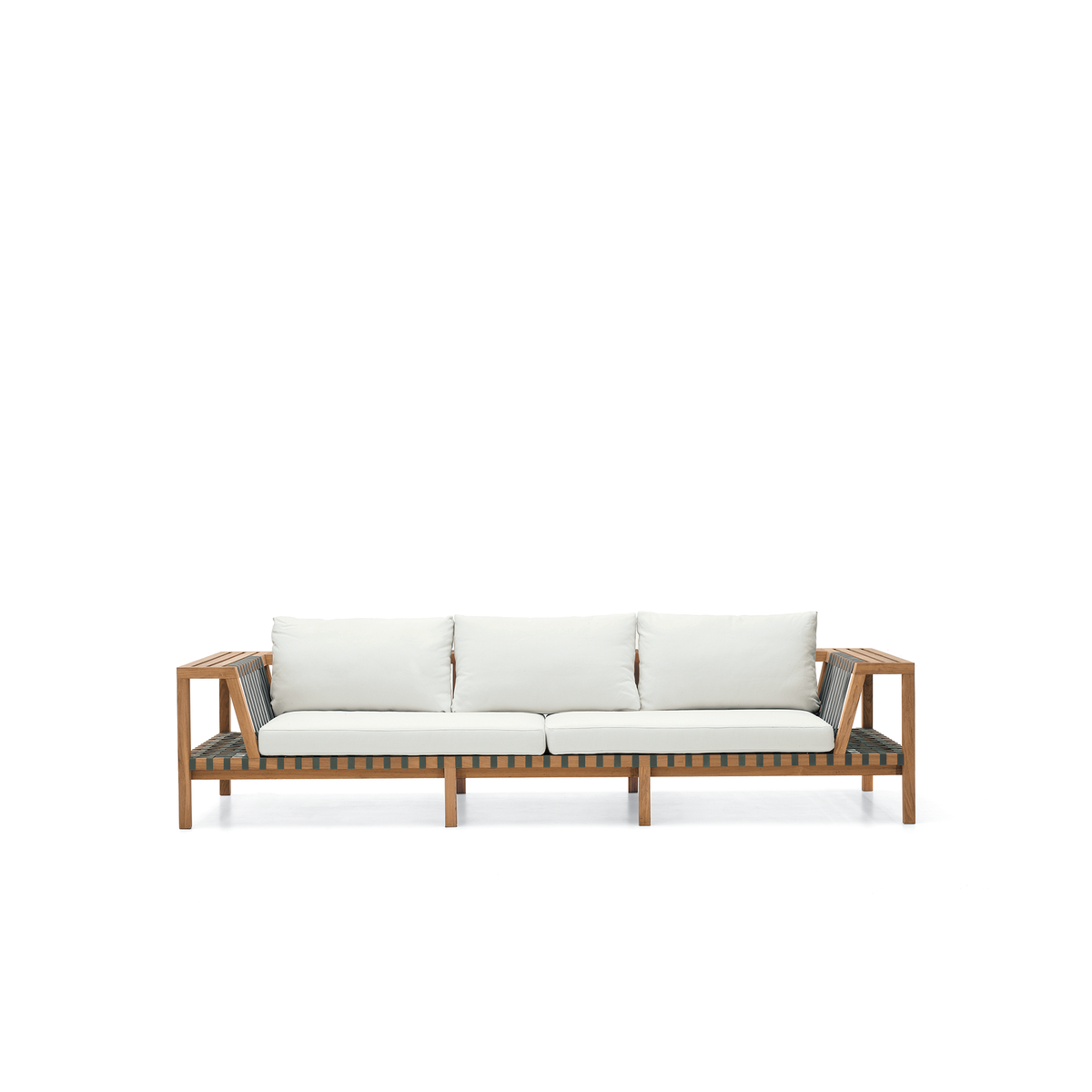 Roda Network 3 Seater Sofa 130 in teak with woven belts