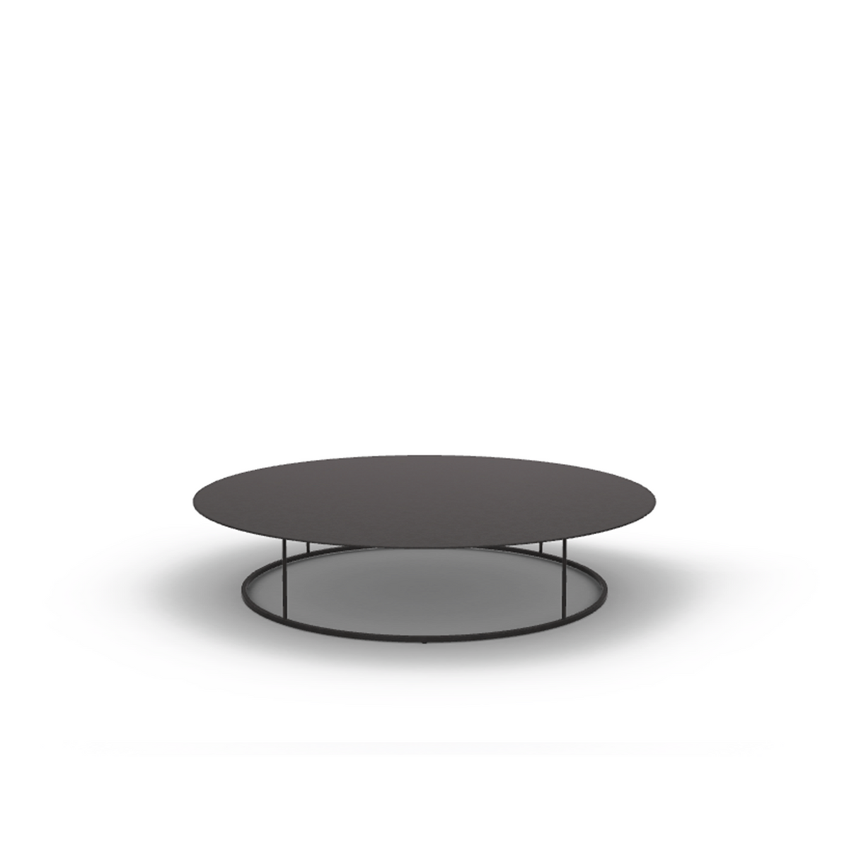 Roda Zefiro Coffee Table 100 dia x 21 cm, large round stainless steel outdoor coffee table