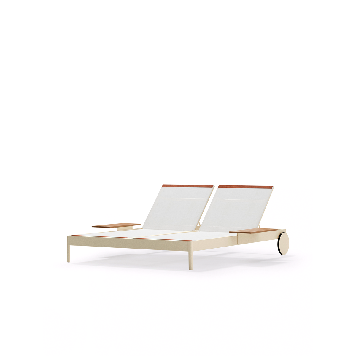 Solaris Double Sun Lounger with Castors and Table on Both Sides (7324T)
