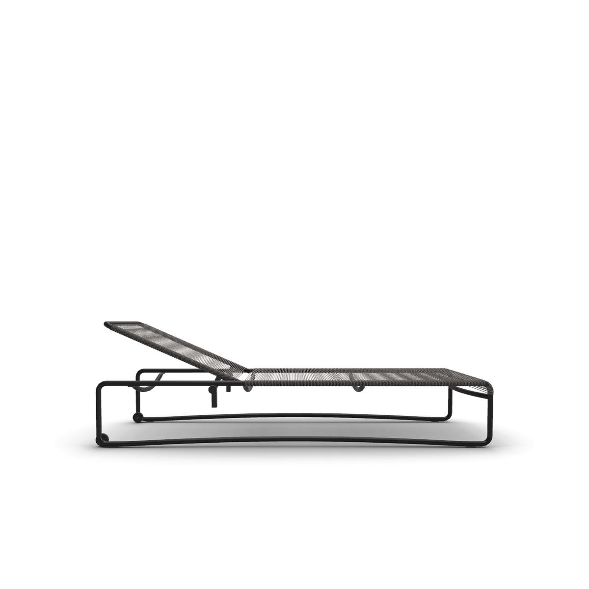 Roda Harp Sunlounger, sunlounger with 3 mm cord in powder coated stainless steel
