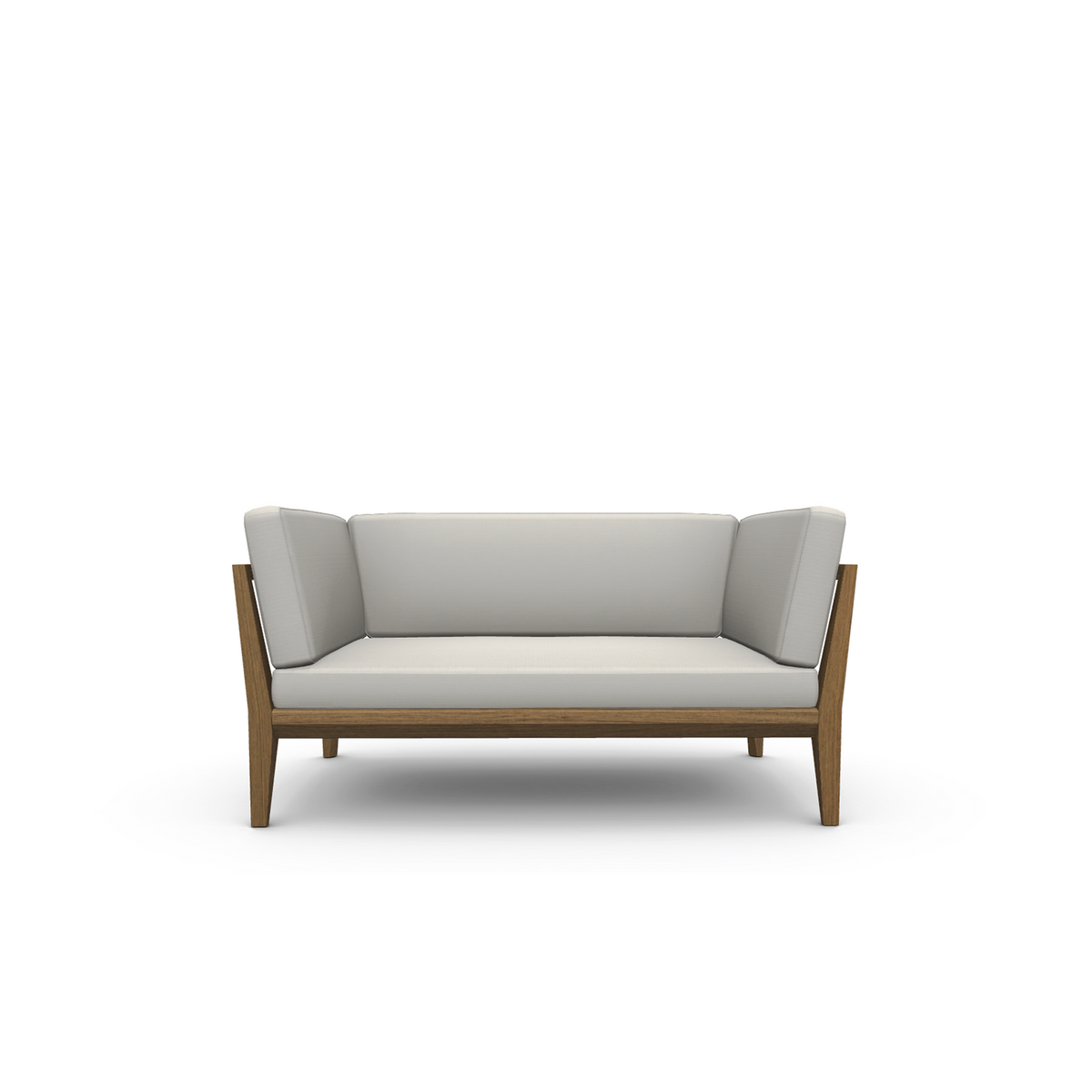 Roda Teka 2 Seater Sofa, teak outdoor 2 seater sofa with cushions
