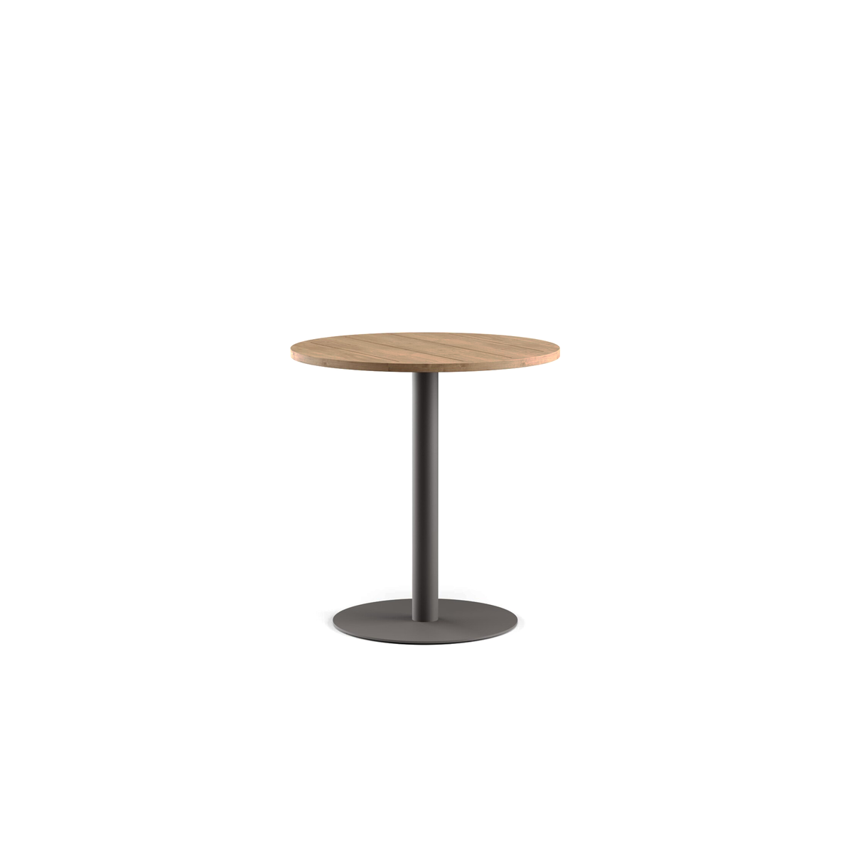Greenwich Bar Table Pedestal Base Teak Top 102 dia x 107 cm