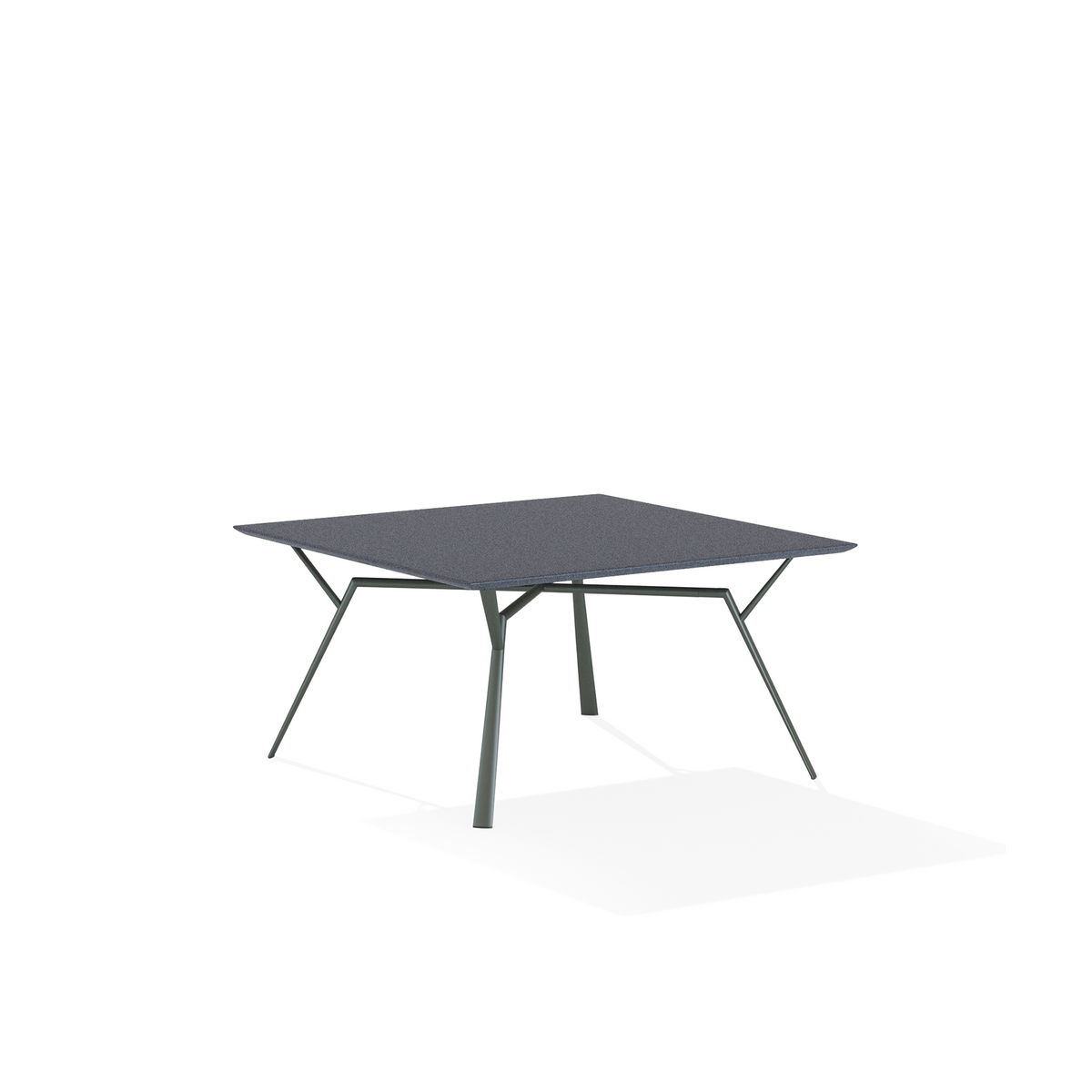Radice Quadra Dining Table with Speckled Aluminium Top 90 x 90 x 74 cm