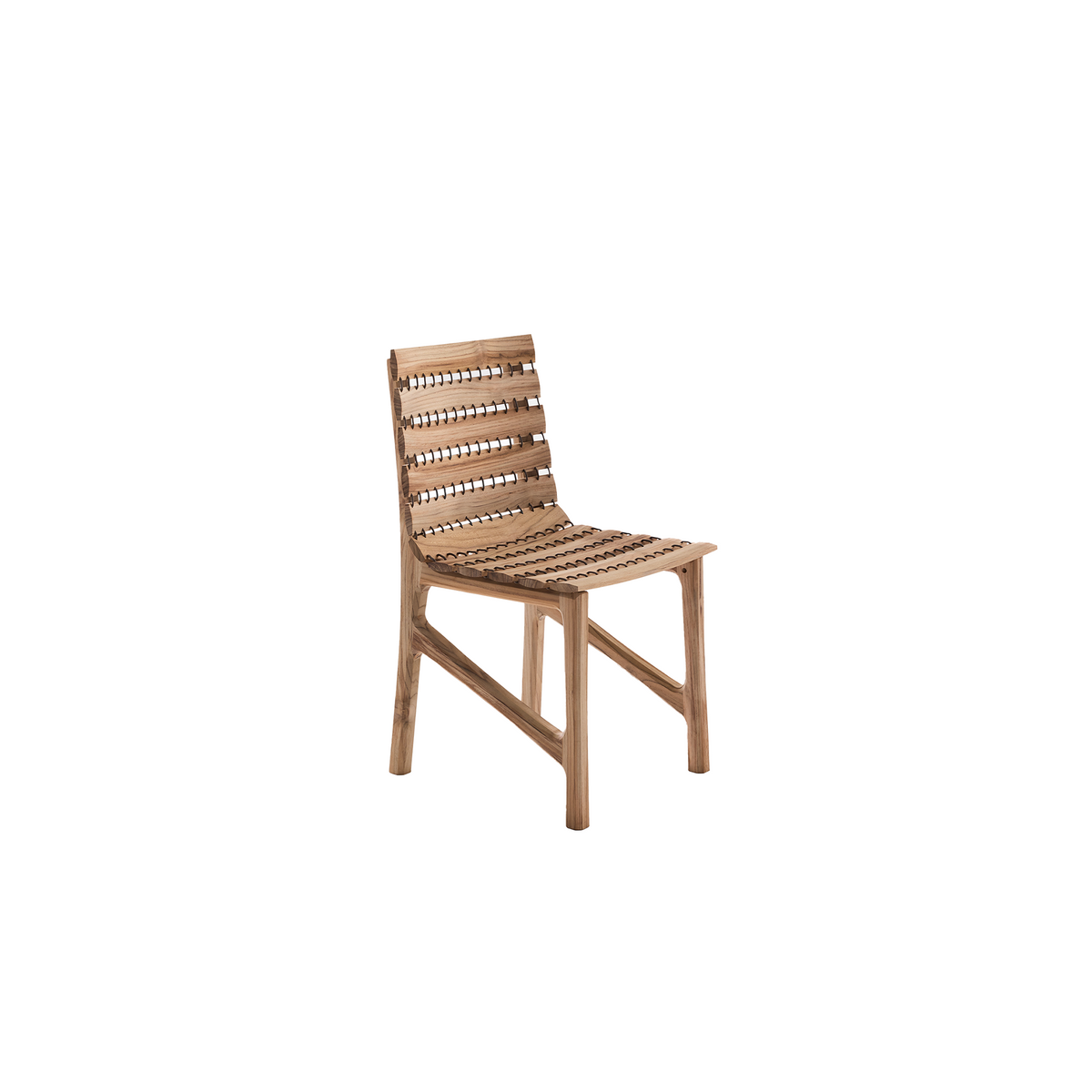 Roda Teseo Dining Chair, teak outdoor dining chair with recycled cord stitching