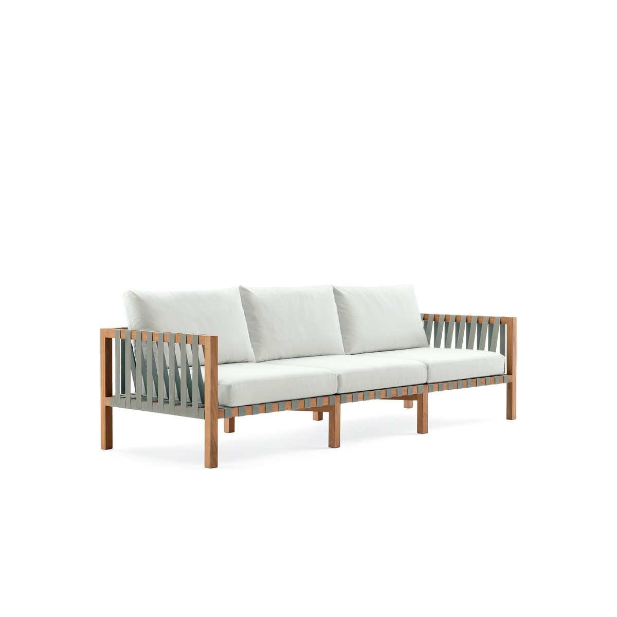 Roda Mistral 3 Seater Sofa 103, teak 3 seater sofa with woven belts