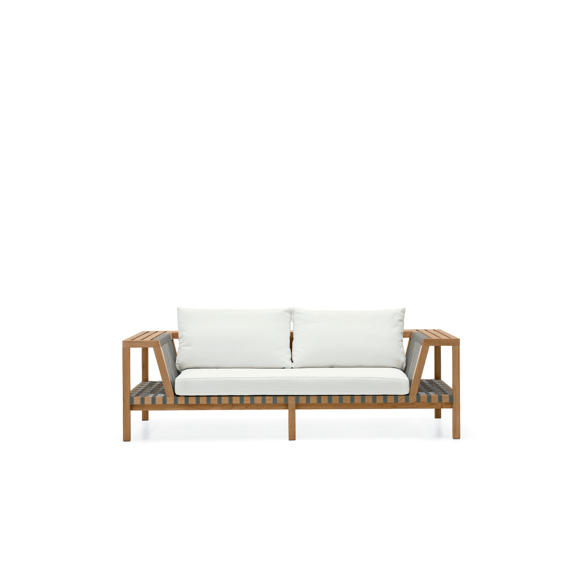Roda Network 2 Seater Sofa 120 in teak with woven belts