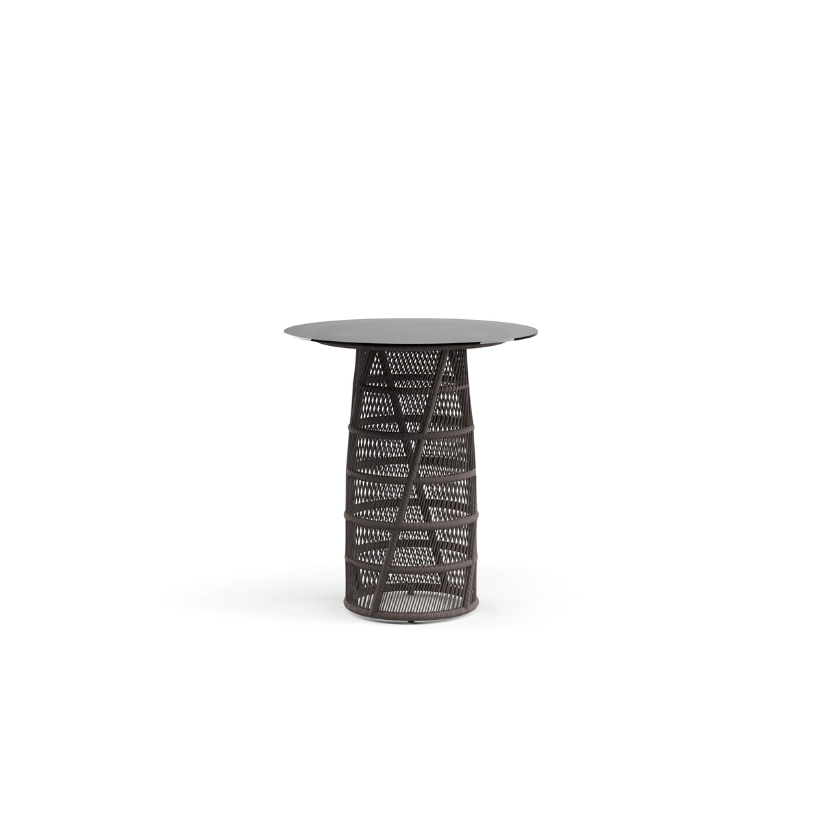 Cuff Bar Table with Glass Top 94 dia x 106 cm
