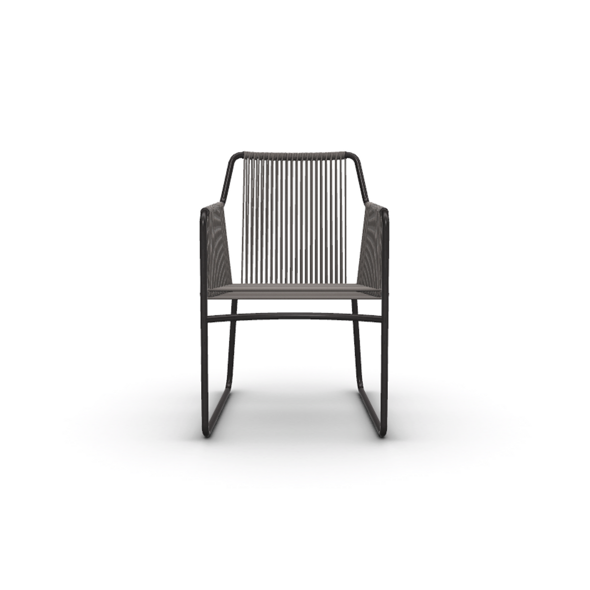 Roda Harp Dining Armchair Cord 7 mm, dining armchair with 7 mm cord in powder coated stainless steel