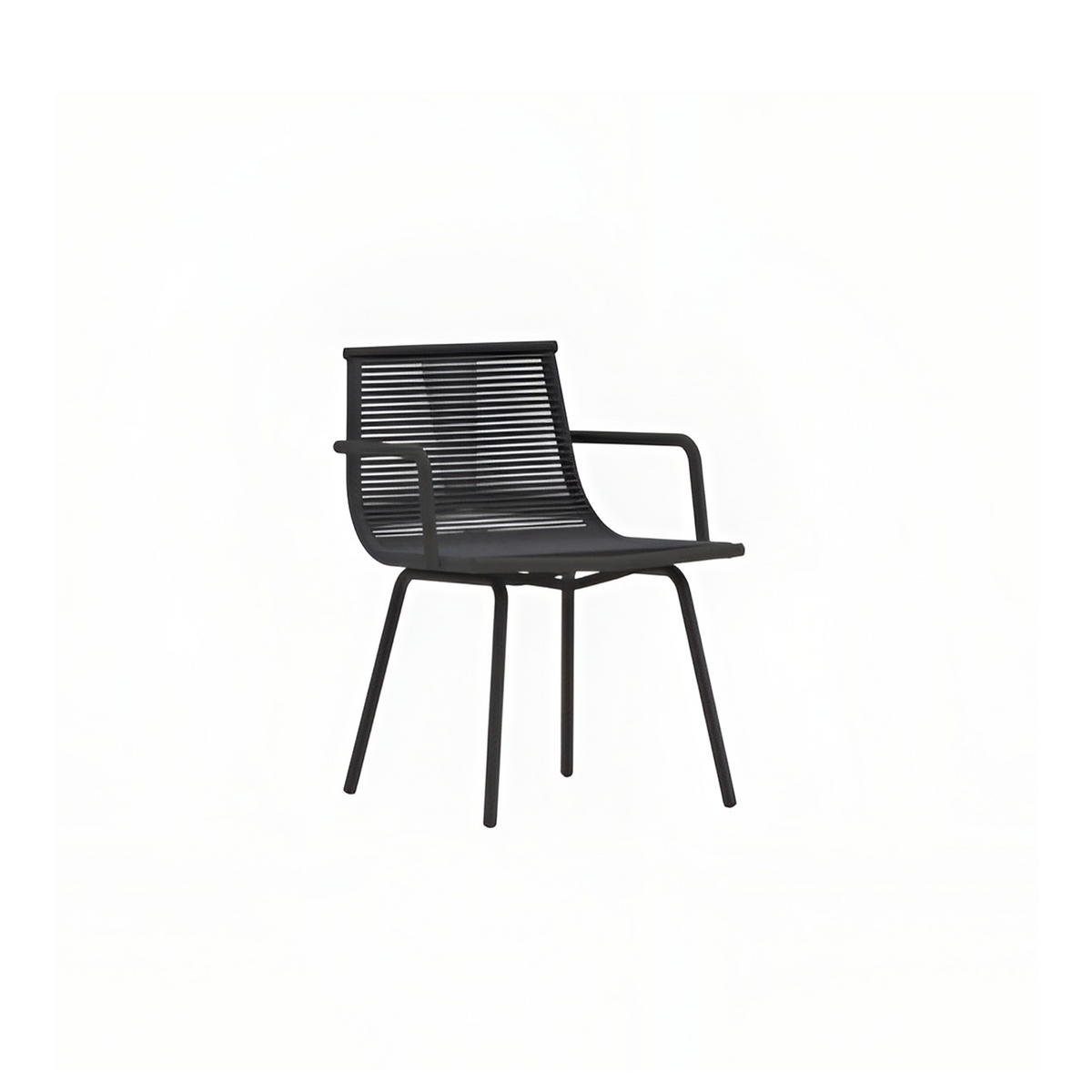 Roda Laze Dining Armchair, cord dining armchair in powder coated stainless steel