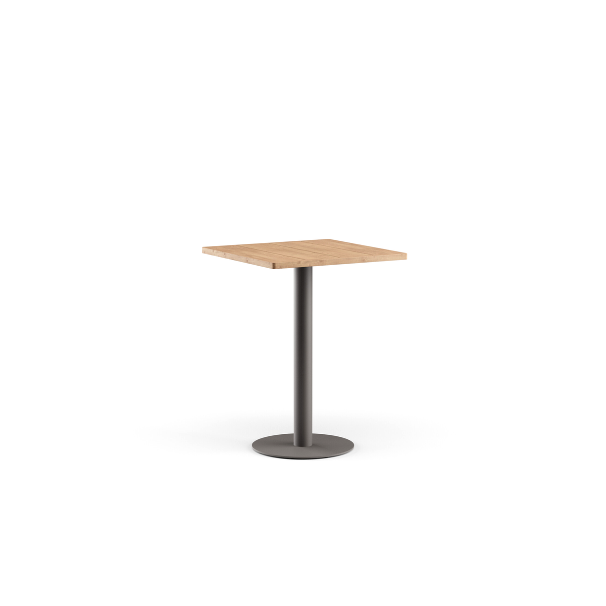 Greenwich Bar Table Pedestal Base Teak Top 80 x 80 x 107 cm