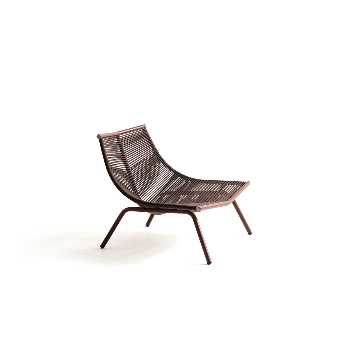 Roda Laze Lounge Chair, cord lounge chair in powder coated stainless steel