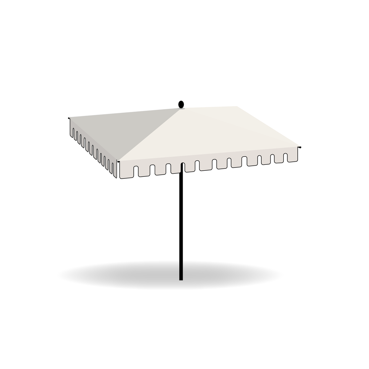 Nata UX Roman Canvas Square Center Post Umbrella  2.3 x 2.3 m