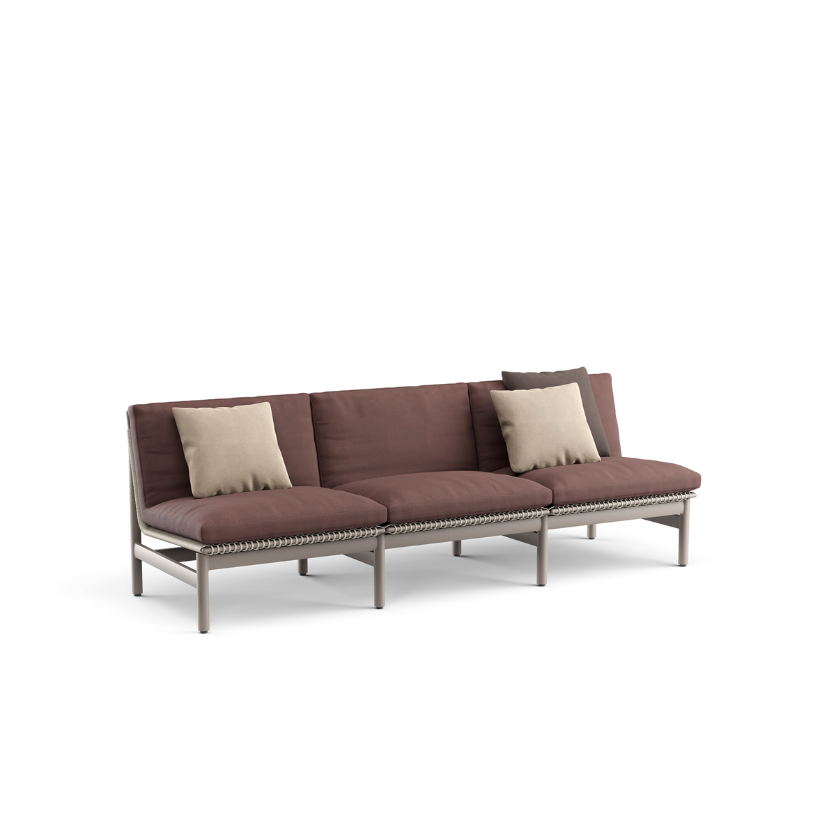 Montauk 3 Seater Sofa Aluminium