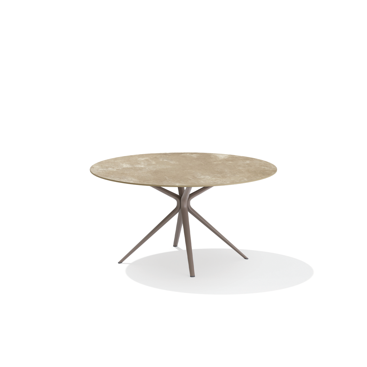Moai Dining Table with Porcelain Stoneware Top 146 dia x 74 cm