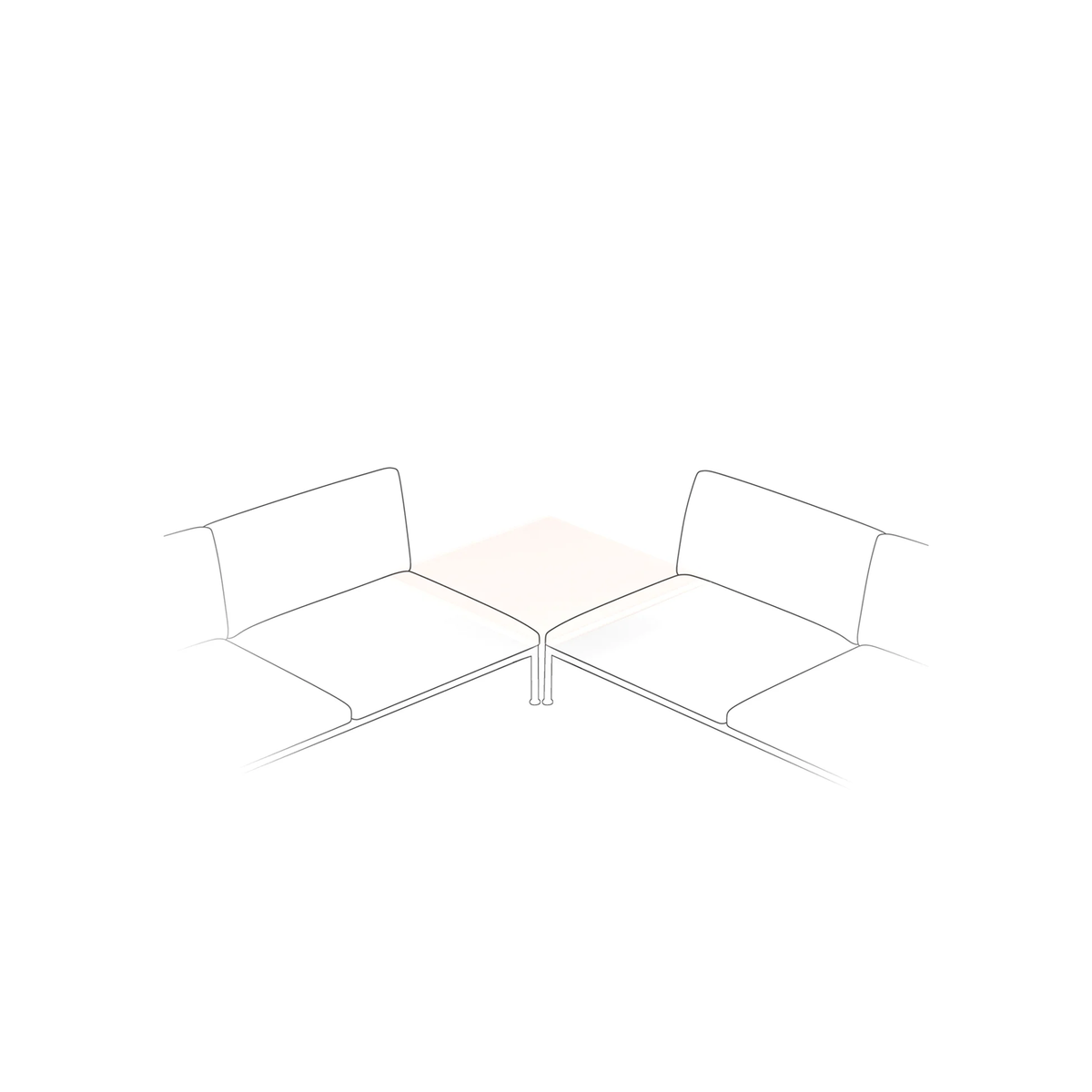 Roe Modular Table with One Leg 96 x 96 x 20 cm (R1T1A)