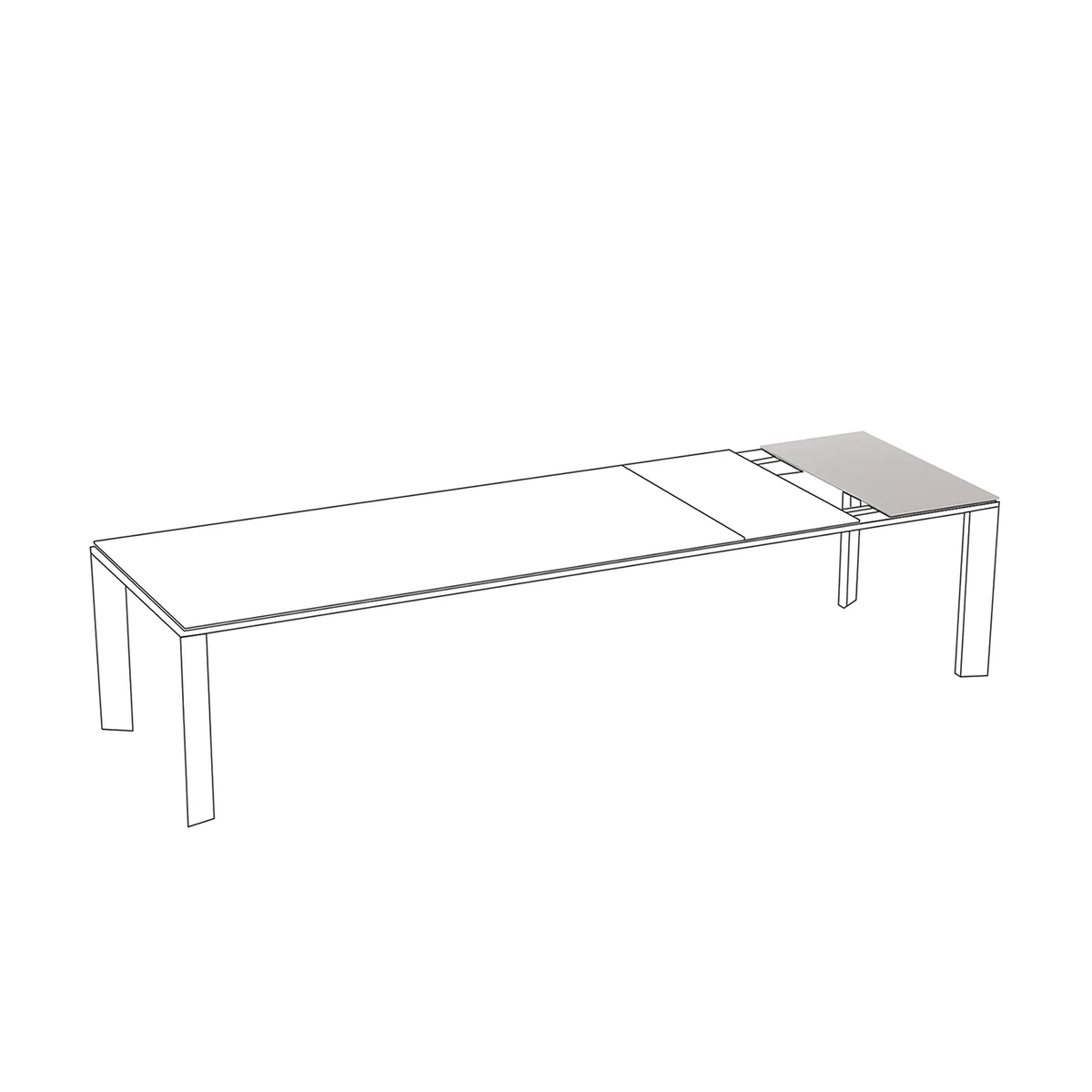 Grande Arche Table Extension for Speckled Aluminium Top 50 x 90 cm