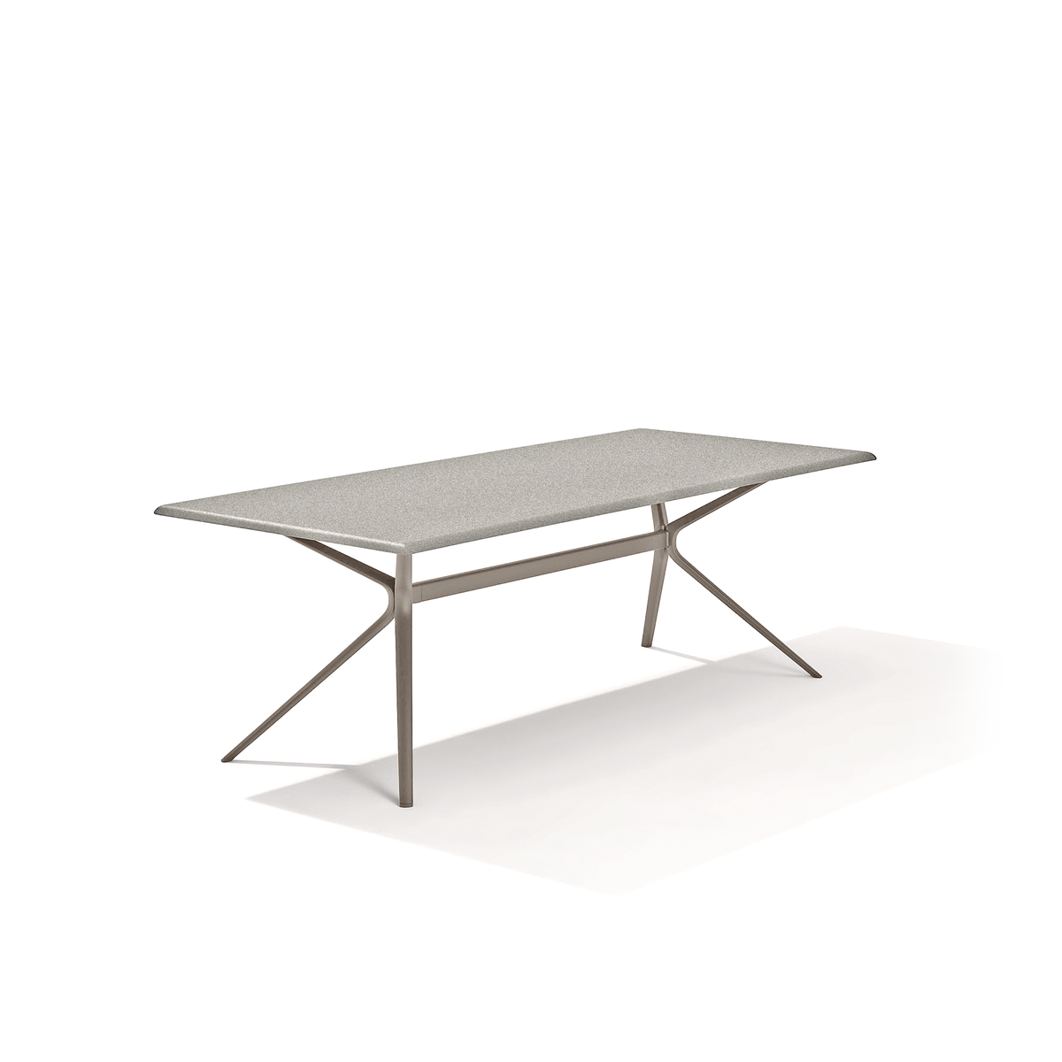 Moai Dining Table with Speckled Aluminium Top 220 x 100 x 74 cm