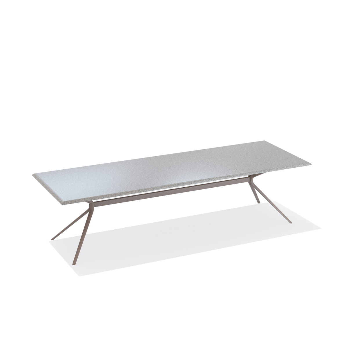 Moai Dining Table with Speckled Aluminium Top 290 x 100 x 74 cm