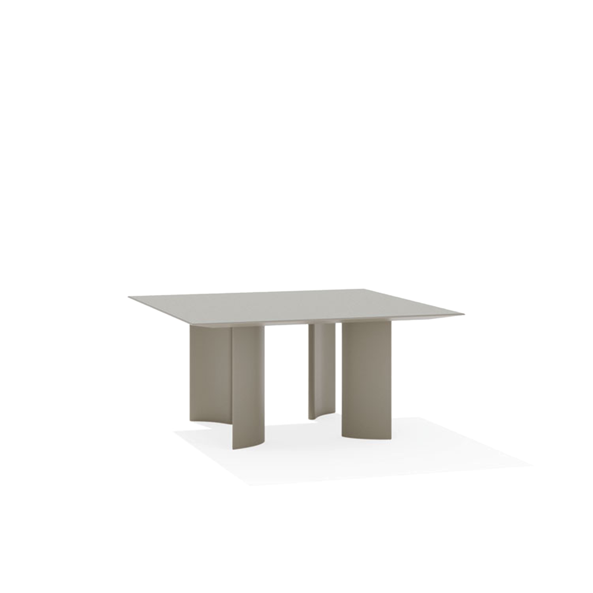 Naca Dining Table with Speckled Aluminium Top 150 x 150 x 72 cm