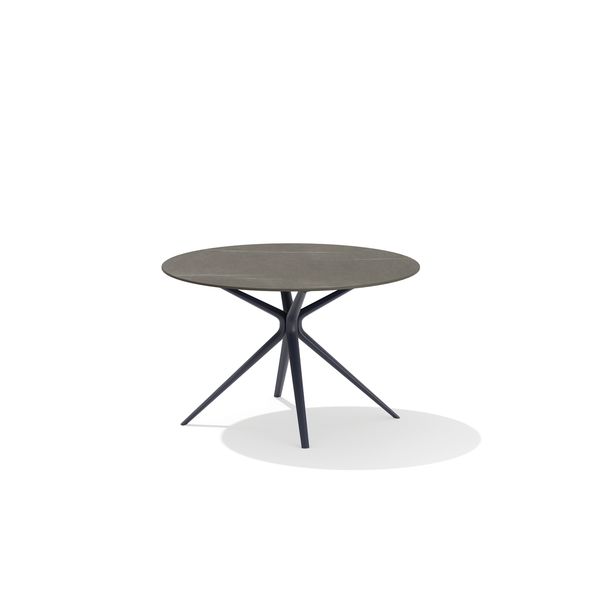 Moai Dining Table with Porcelain Stoneware Top 120 dia x 74 cm