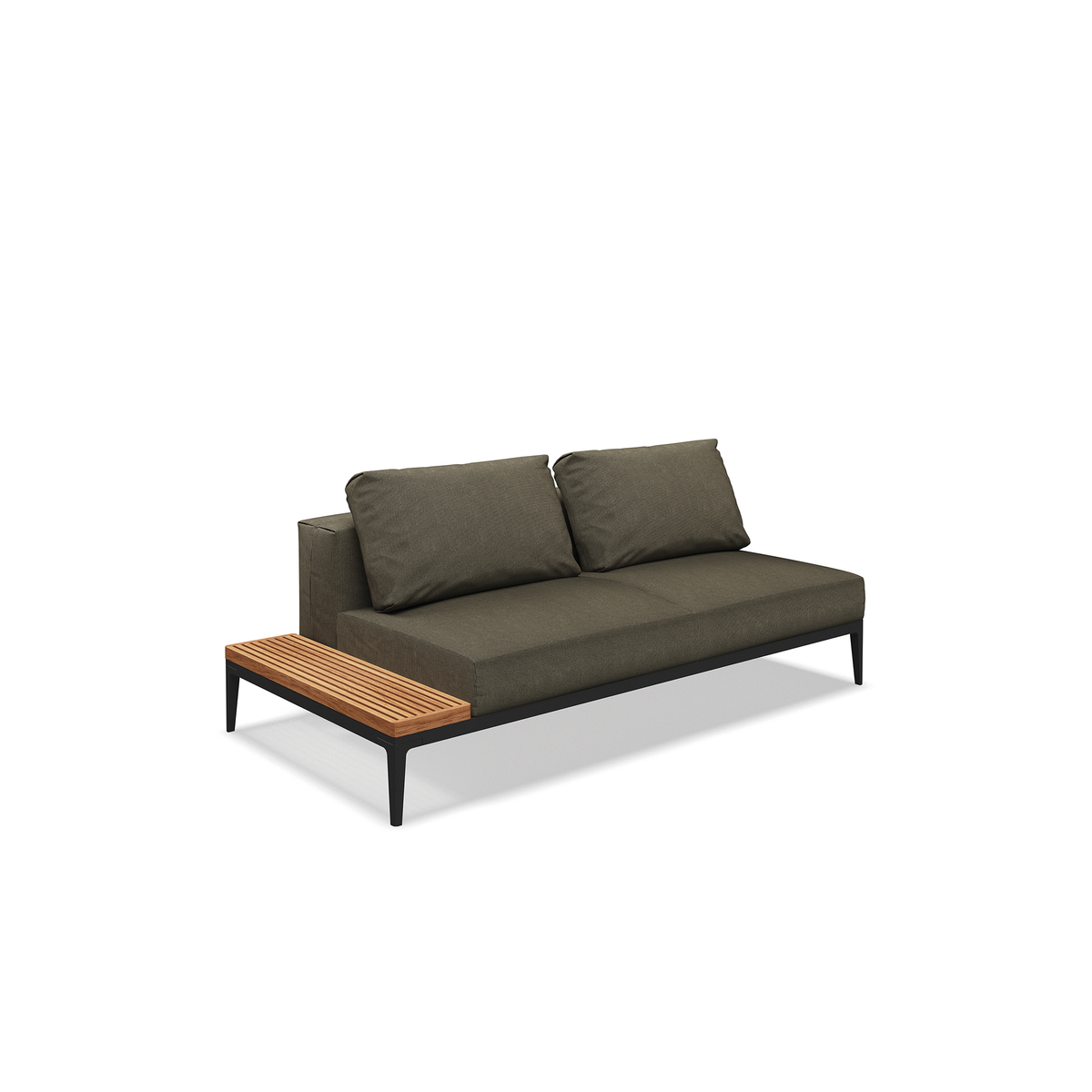 Grid Modular Left End Table Unit Teak
