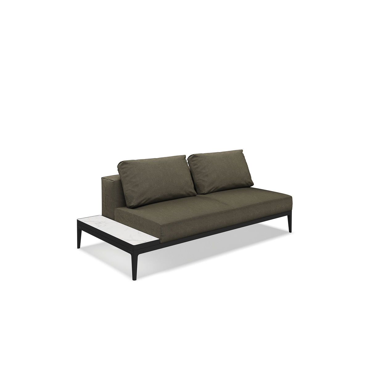 Grid Modular Left End Table Unit Ceramic