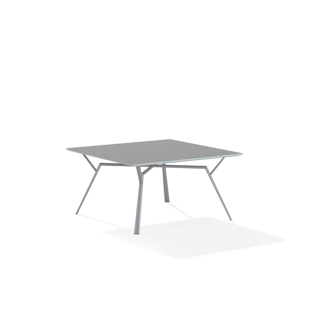 Radice Quadra Dining Table with Speckled Aluminium Top 90 x 90 x 74 cm
